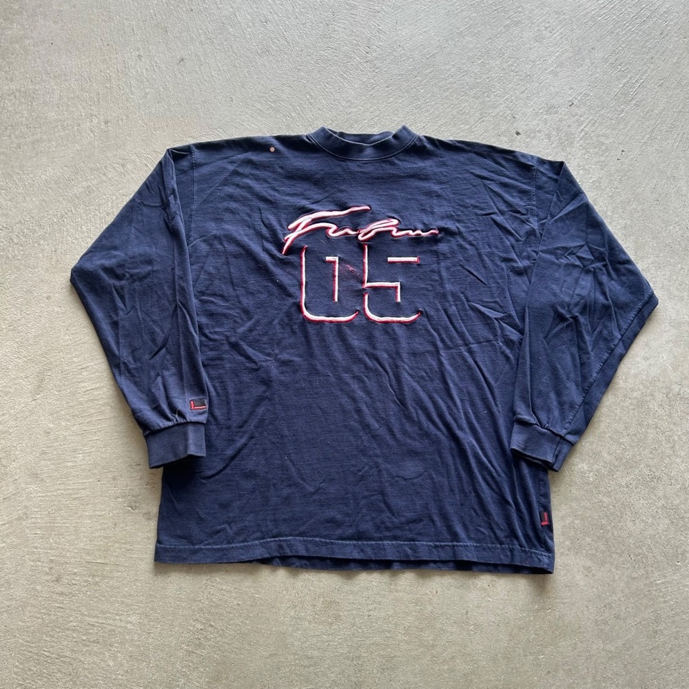 Vintage Y2K Fubu Long Sleeve Shirt Size XXL Navy Blue 05 Skater